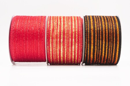Metallic Sheer Fine Pinstripe Ribbon_KW0455.KW0456